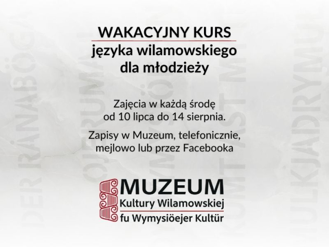 Wakacyjny kurs języka wilamowskiego dla młodzieży!